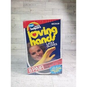 NEW Vintage Loving Hands Latex Cleaning Gloves 1992 Magla Home Lovers 8 Pairs M